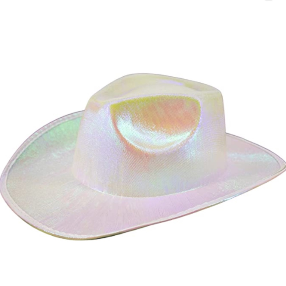 New • Cowboy Hat • Holographic Opal White